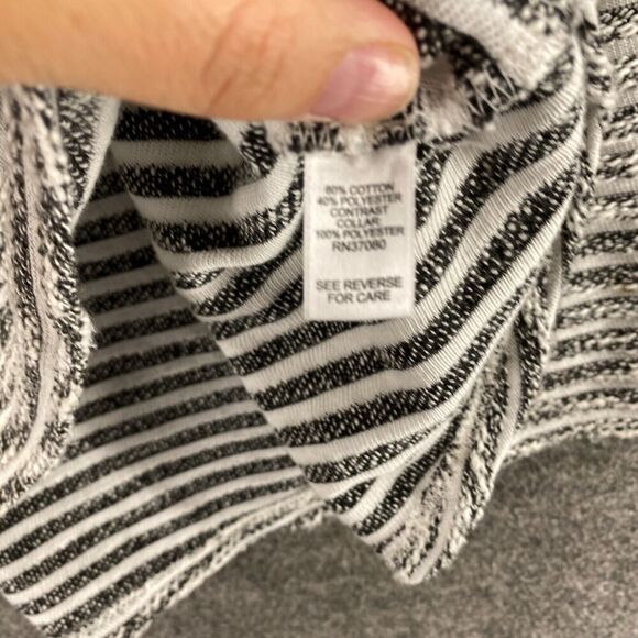 5/$45 Cato Sweater Pullover Women L Large White Striped Knit Long Sleeve Cotton - Picture 6 of 9
